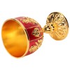 Gold Chalice 4 Inch High Zinc Alloy Retro Embossed Flower