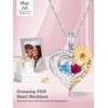 Zeuslia Sunflower Heart Birthstone Necklaces for Women, 925 Sterling Silver