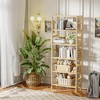 HITNET Bamboo Shelf, 6-Tier Adjustable Tall Open Bookcase, Bathroom Storage