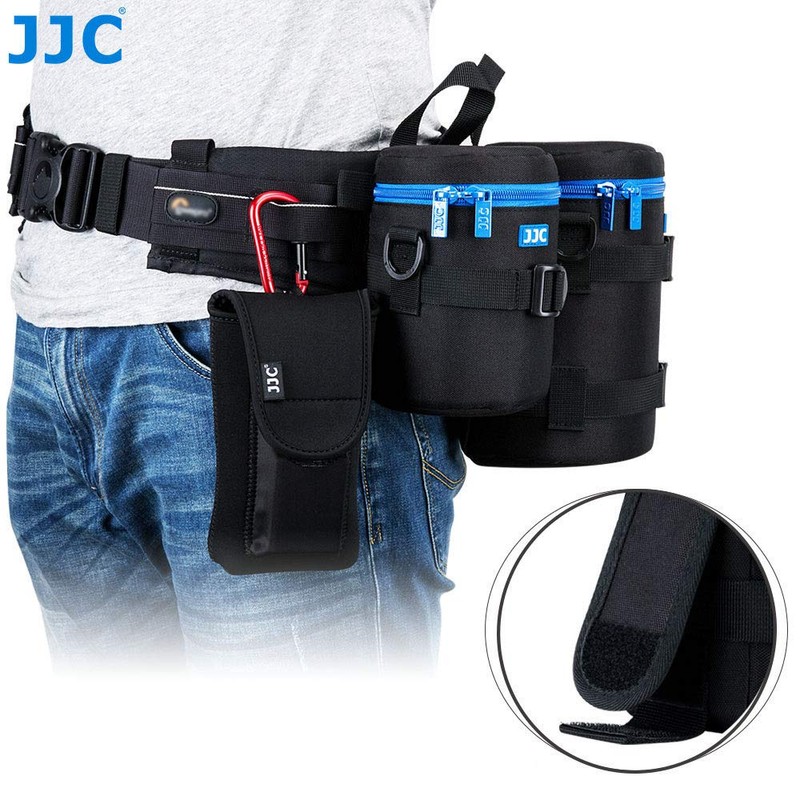 JJC Water Resistant Deluxe Lens Pouch with Shoulder Strap fits