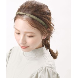 Vingtaine HK-276-KHA- Hair Headband, Simple, Ribbon, 3 Tied Style, Fine, Daily Hair Accessory