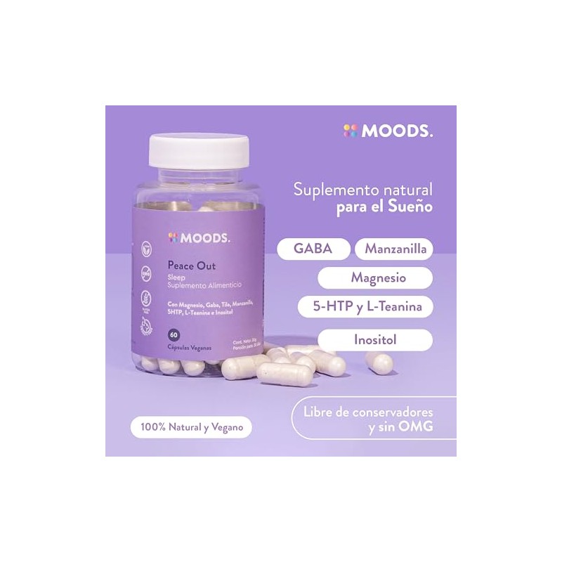 Moods Suplemento para el Sueño con Magnesio y GABA -
