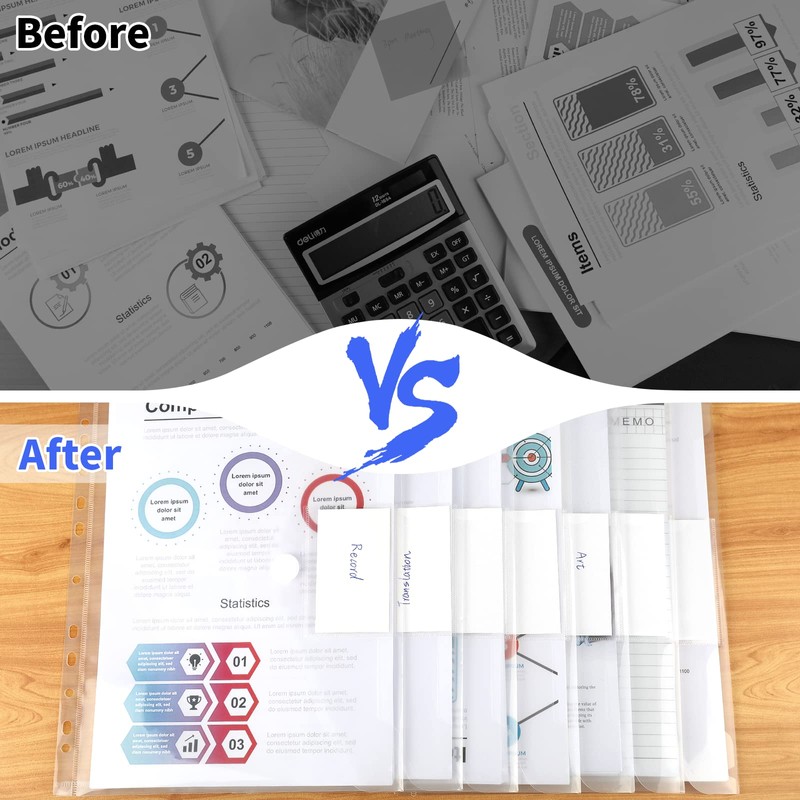 Pack of 14 A4 Document Wallets - Transparent Document Folder