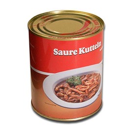 Bong-Discount Geo-Caching Hiding Box, Small Geo Cache, Stash, 120 x 100 mm, Tinplate, Original Canning Tin '800 g Sour Tripe'