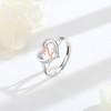 INFUSEU Z Initial Ring Heart for Women Teen Letter Jewelry