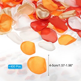 PATIKIL Silk Rose Petals, 400 Pcs Artificial Flower Petals Fake Rose Petals for Wedding Aisle Scatter Bridal Shower Table Decor Romantic Night Decoration, Orange Mixed