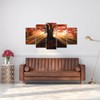 iKNOW FOTO 5 Panels Large Tree Canvas Wall Art Autumn