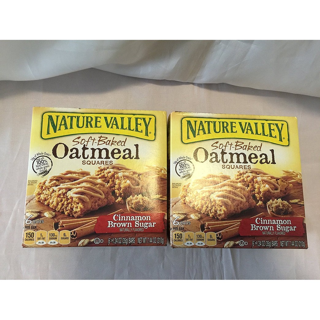 Nature Valley, Soft-Baked Oatmeal Squares, Cinnamon Brown Sugar, 7.44oz Box (...
