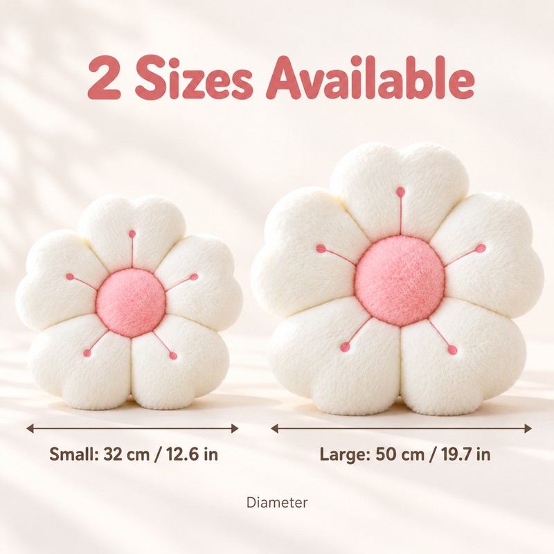 Soft Plush Daisy Flower Throw Pillow for Bed & Sofa