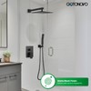 gotonovo gotonovo Rainfall Bathroom Shower System Rain Shower Head and Handle Set Wall Mounted Shower Complete Combo Solid Brass Pressure Balancing Shower Mixer Valve 10 Inch Matte Black