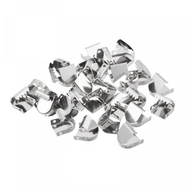 uxcell Shoelace End Clips 10x9mm Stainless Steel No Tie Shoe Lace Tips Head Glossy Type, Silver Tone 30 Pcs