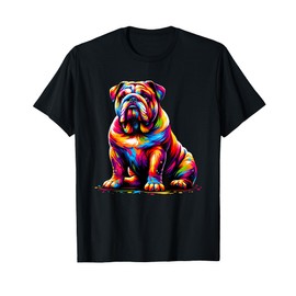 Funny Dog Colorful English Bulldog T-Shirt