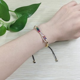 Vivaday Multicolor Bowknot Bracelet | Adjustable Friendship Strand Bead Lucky Bracelets | Unique Minimalist Blessing Jewelry | Symbolizes Facing Challenges Together With Others YA4742
