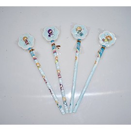 Pencils with eraser topper Guardian Angels 4 designs in quiv