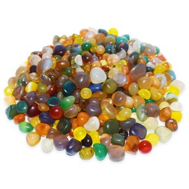 KUKUBAGS 1Lb Pebbles for Indoor Plants, Vase, Succulent, Bamboo, 1/3" Plant Rocks for Pots Indoor, Small Decorative Colorful Agate Stone for Home Decor, Highly Polished