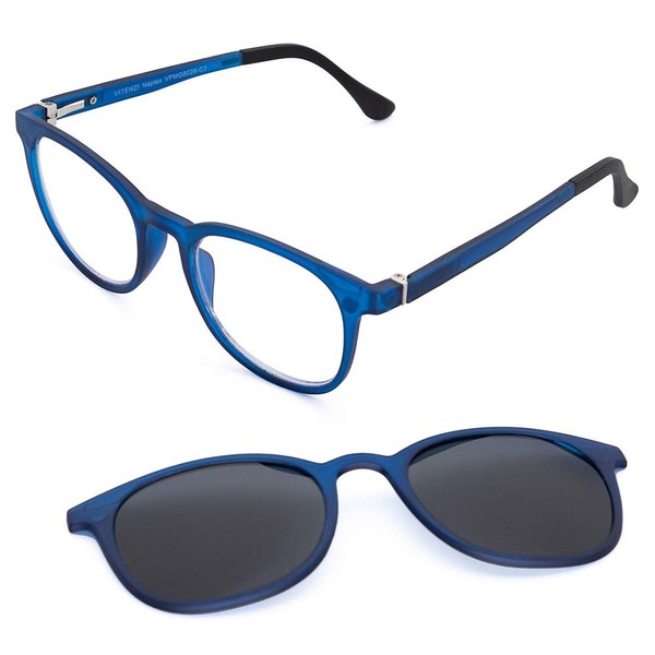 VITENZI - Gafas de lectura multifocales progresivas con bloqueo de luz azul, incluye gafas de sol magnéticas, antiempañamiento, arañazos Nápoles 2.00