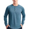 Long Sleeve Henley Shirts for Men(Heather Slate Blue,XL)