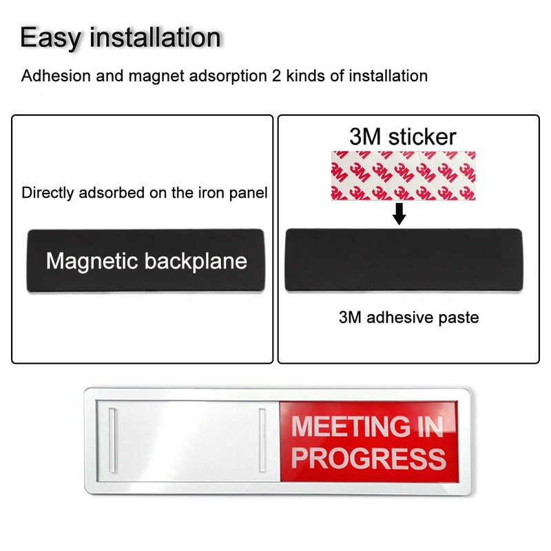 LICQIC Privacy Sign, IN/OUT - Sliding Door Sign with Fast