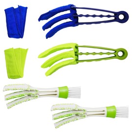 YuCool 4 Pack Blind Duster Brush with 2 Removable Microfiber Sleeves and 2 Duster for Shutters, Air Conditioning Vent Covers