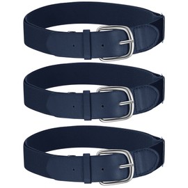 Hercicy 3 Pieces Adult and Youth Baseball Softball Uniform Belts, Adjustable Size Uniform Belt (Navy Blue,Adult)