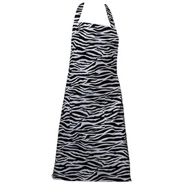 Classic Home Store Zebra Print Bib Apron with Pocket & Adjustable Ties Fun Novelty Kitchen BBQ Pinny (28” x 36”)