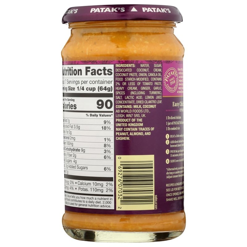 Patak's Korma Curry Cooking Sauce Mild 15 oz