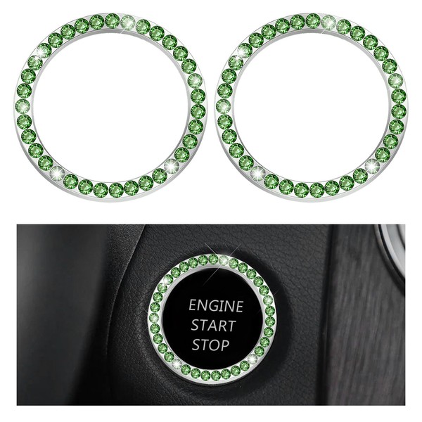 JUSTTOP 2PCS Car Bling Crystal Rhinestone Engine Start Ring Decals,