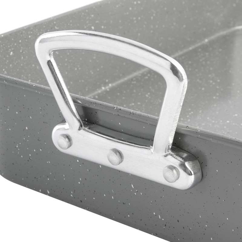 Gibson Home Oster Greystone 2-Piece Carbon Steel Roaster Pan w/Rack,