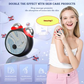 Blue Light Microcurrent Facial Device Two-tone Light Enhances Ability to Lift Face and Tighten Skin Massager for Face Skin Tightening Facial Wrinkle Equipment USB- Black