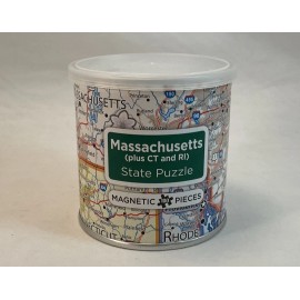 Geotoys Massachusetts (plus CT, RI) State Magnetic Puzzle 100 Piece 13" x 10"