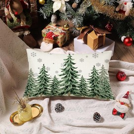 ZWJD Christmas Cushion Cover, 30 x 50 cm, Set of 1 Cushion Covers, Decorative Linen Cushion Covers for Christmas, Sofa, Bedroom, Couch, Cushion Cover, 30 x 50 cm