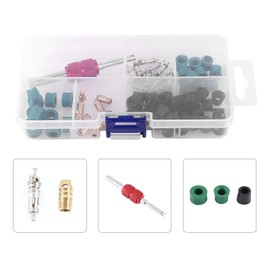 MUNEFE Air Condition Repair Kit, Air Conditioning Valve Core Kit, HVAC Hose Gasket for Vehicles Various Air Conditioning Systems (71Pcs)