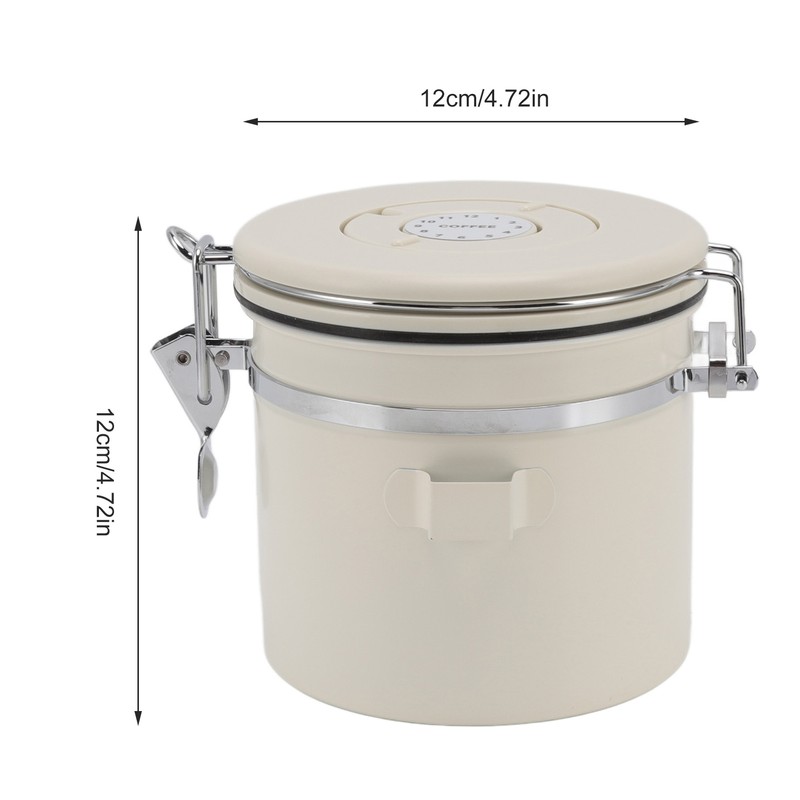 Airtight Coffee Canister 304 Stainless Steel Valve with Scoop for