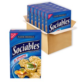 Flavor Originals Sociables Baked Savory Crackers, Party Snacks, 6 - 7.5 oz Boxes
