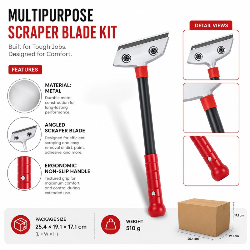 Multipurpose Scraper Blade Kit for Surface Cleaning – Ergonomic Tool