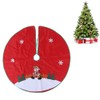 Red Flannelette Christmas Tree Skirt Base Floor Mat Apron Cover