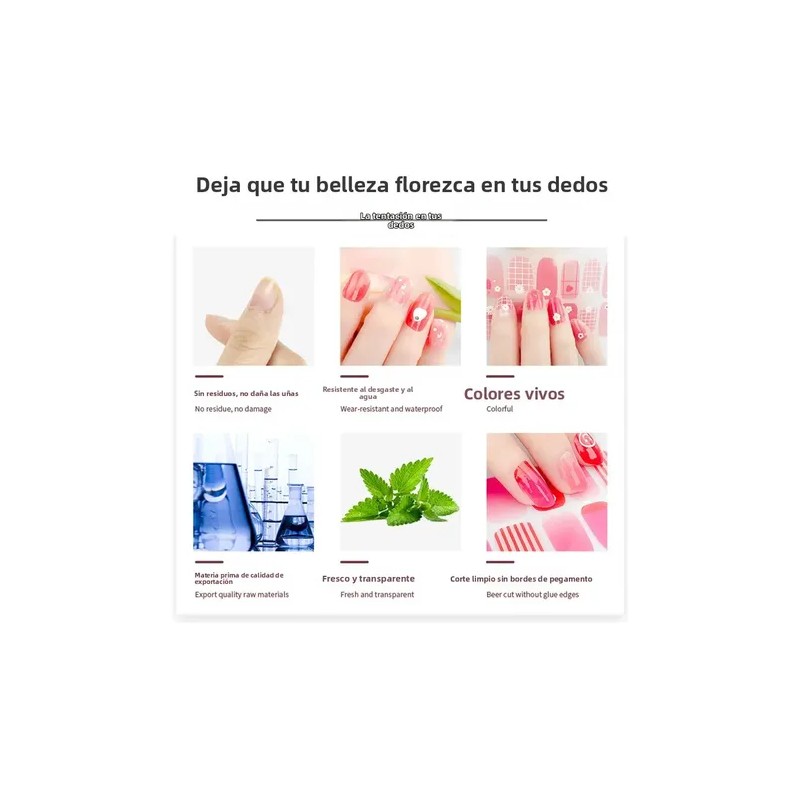 Gel Nails Stickers Pegatinas Para Uñas Múltiples Estilos A