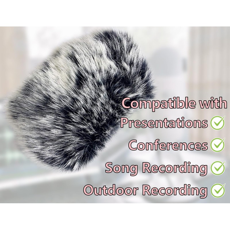 Lhbwhiz Microphone Windscreen, Muff Fur Windscreen, Mini Wind Pop Filter