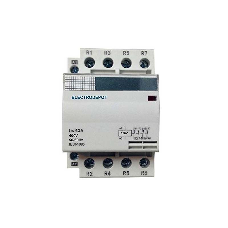 4 Pole Lighting Contactor 120V, 60 Amp 4 Pole N/C