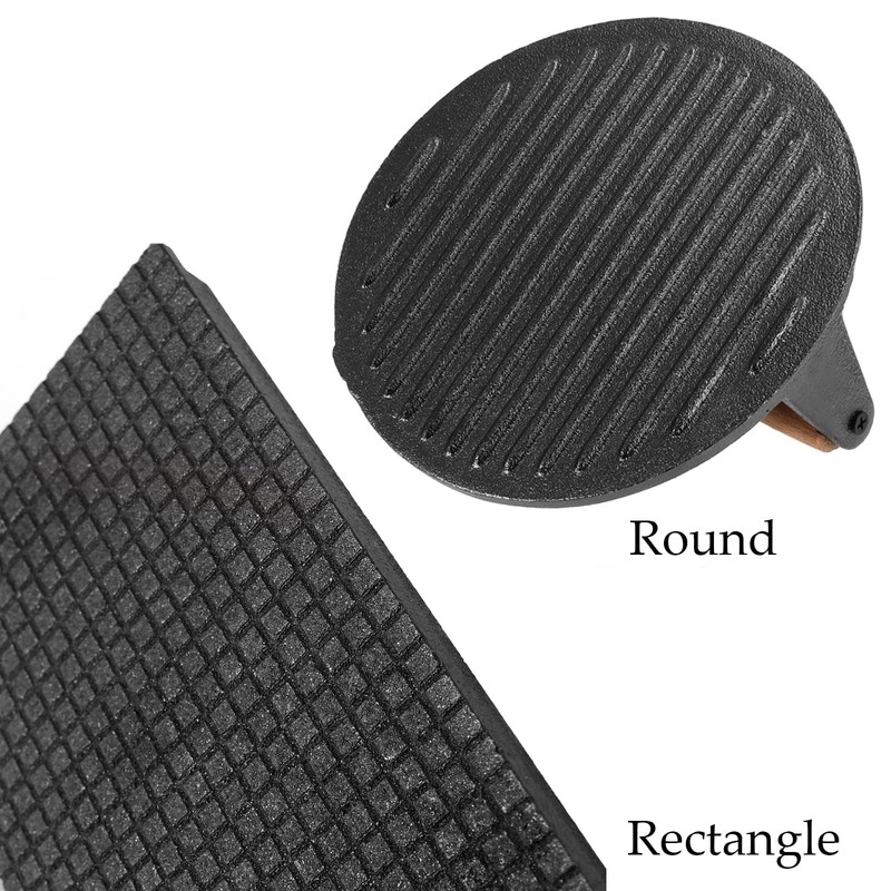 HEIHAK 2 Pack Black Cast Iron Grill Press, 7 x7