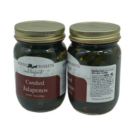 Amish Candied Jalapenos Non GMO Vegan All Natural - 15 oz - 2 Jars