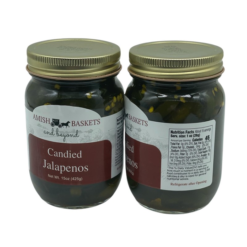 Amish Candied Jalapenos Non GMO Vegan All Natural - 15