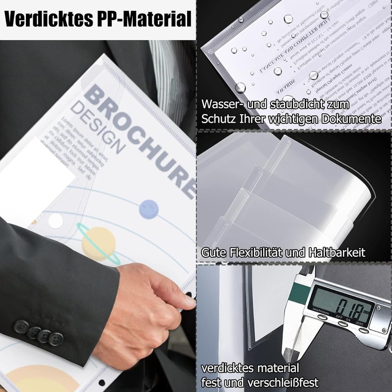 Document Wallet A4 20 Pack Waterproof Document Folder A4 for