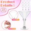 200 Pcs Plastic Martini Glasses 5 oz Disposable Cocktail Glasses