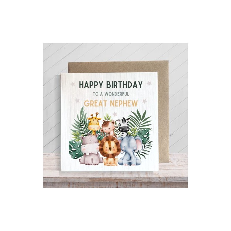 Second Ave Great Nephew Children's Kids Baby Safari Square Card