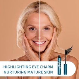 BANGFENG Pack De 2 Máscaras De Pestañas Para Mujeres Mayores, Máscara Negra Hipoalergénica, Voluminizadora E Impermeable Para Pestañas Finas Y Ojos