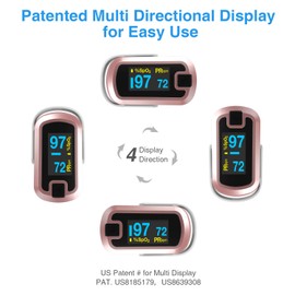 mibest OLED Finger Pulse Oximeter, O2 Meter, Dual Color White/Rose Gold