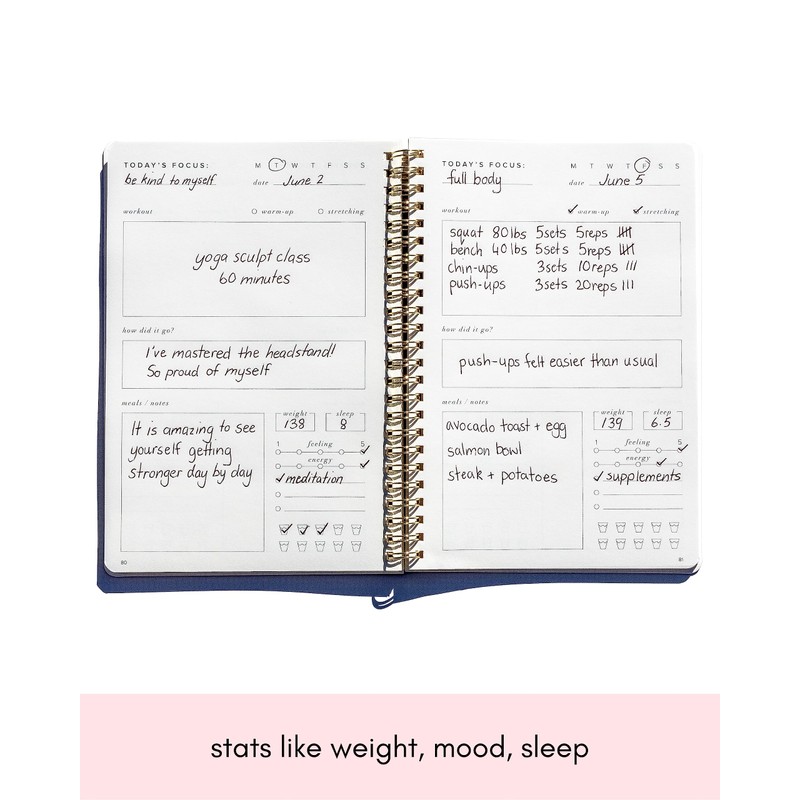 Diario Fit & Well azul polvoriento