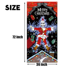 Christmas Decorations Christmas Nightmare Before Door Cover Jack Sally Banner New Year Winter Xmas Decor Zero Christmas Decorations for Home Party