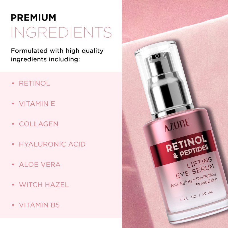 Azure Cosmetics Retinol & Peptides Lifting Eye Serum - Anti